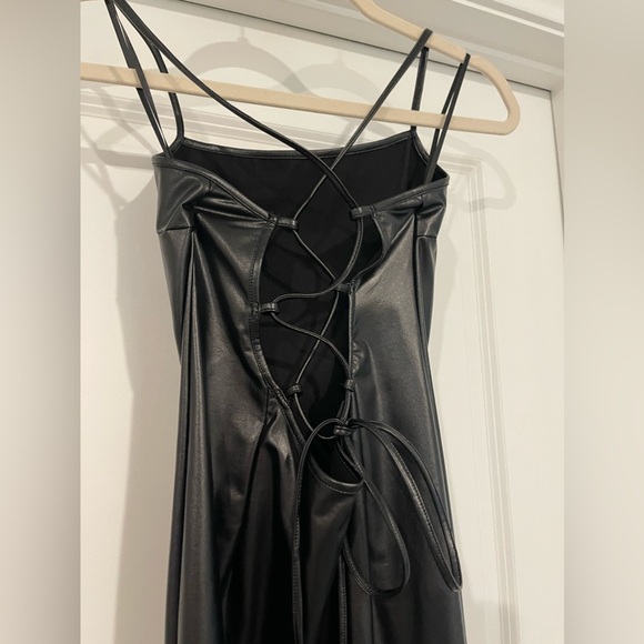 Pleather Midi Dress - Picture 2 of 4